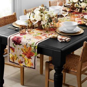 Williams Sonoma Harvest Bloom Table Runner - 16" x 108" - NWOT